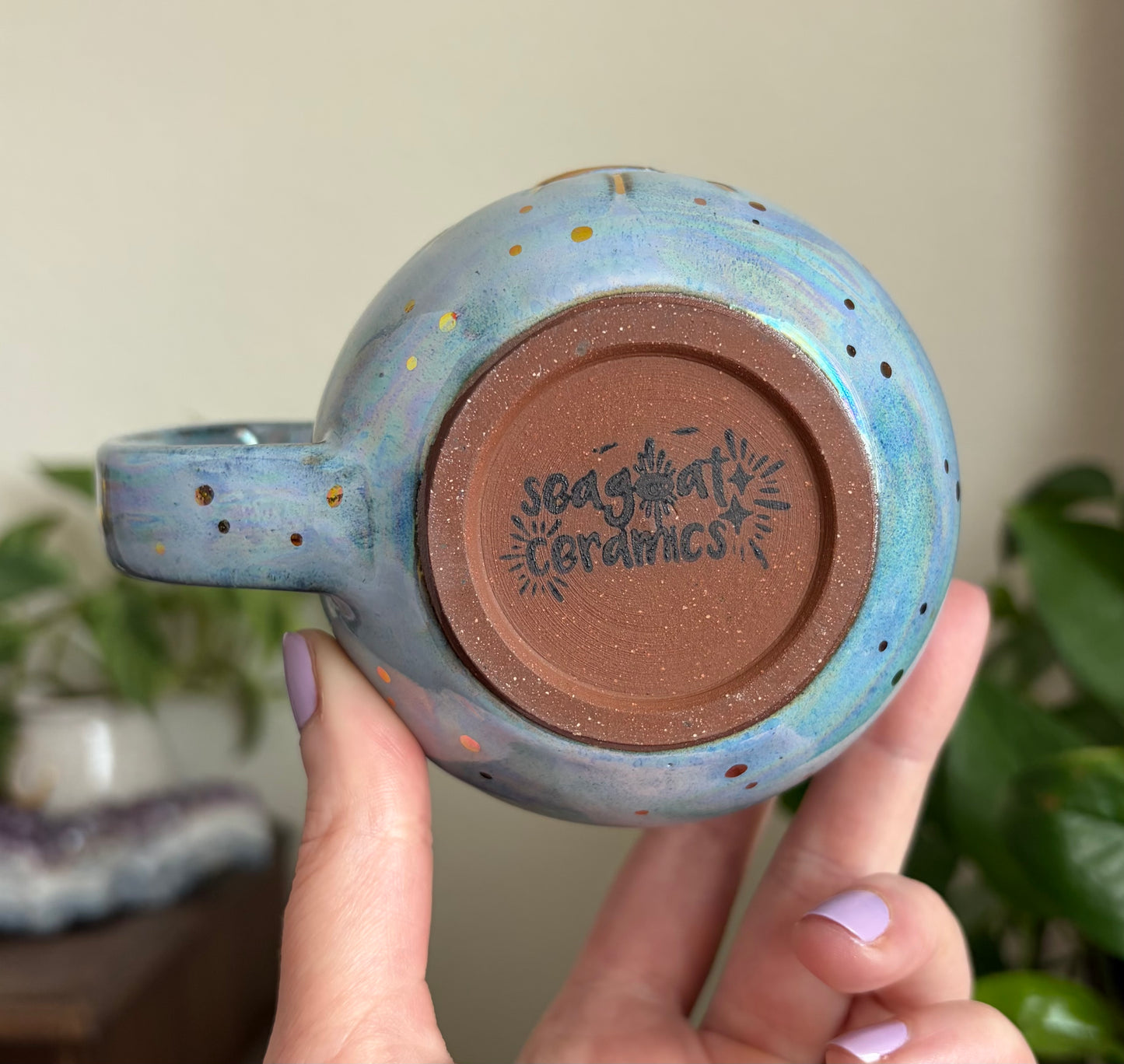 Shining Sun Mug • Aura Blue Glaze • 13 fl oz