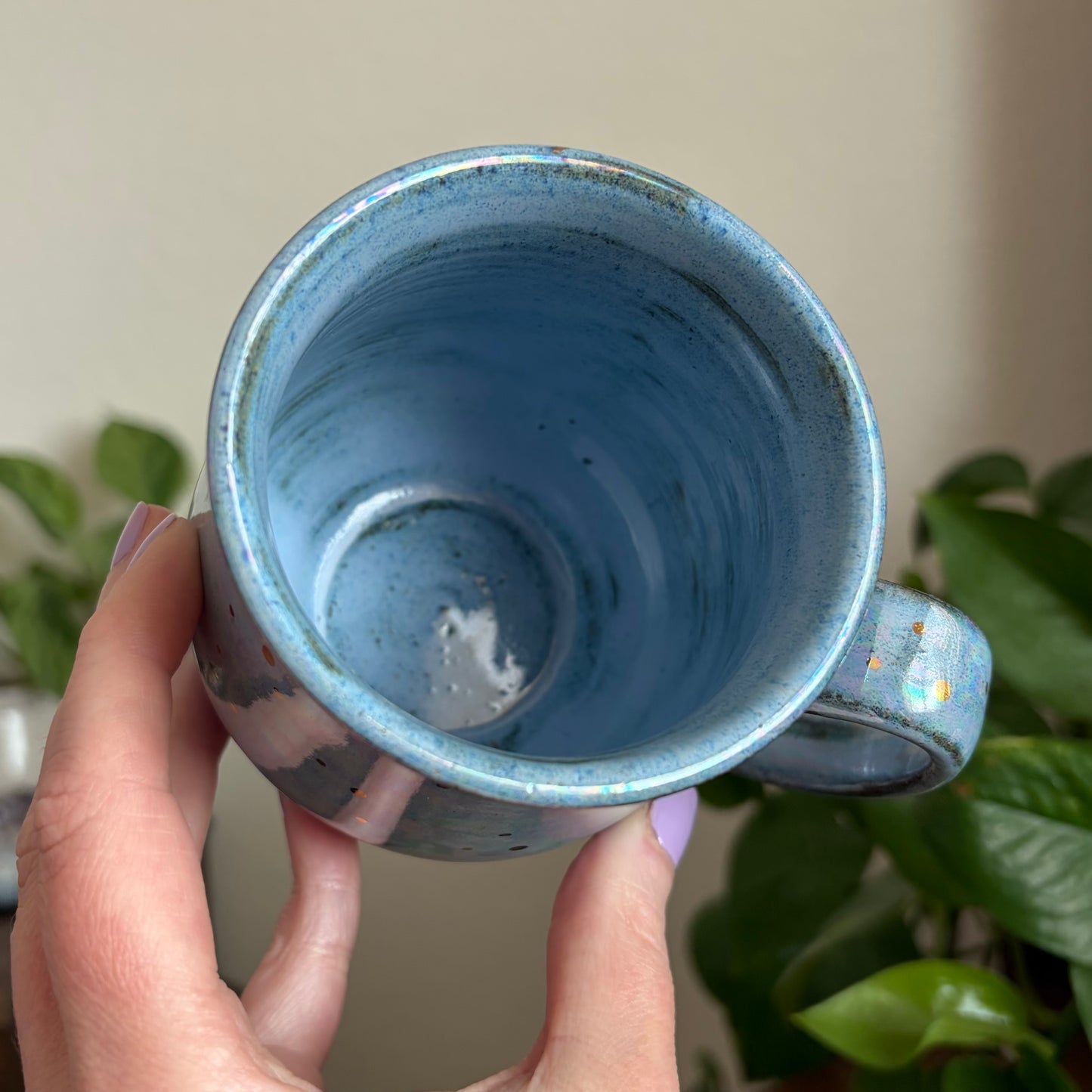 Shining Sun Mug • Aura Blue Glaze • 13 fl oz
