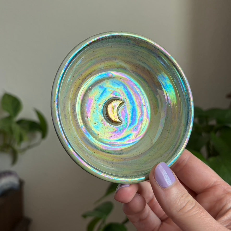 Crescent Moon Small Bowl • Aura Meadow Glaze