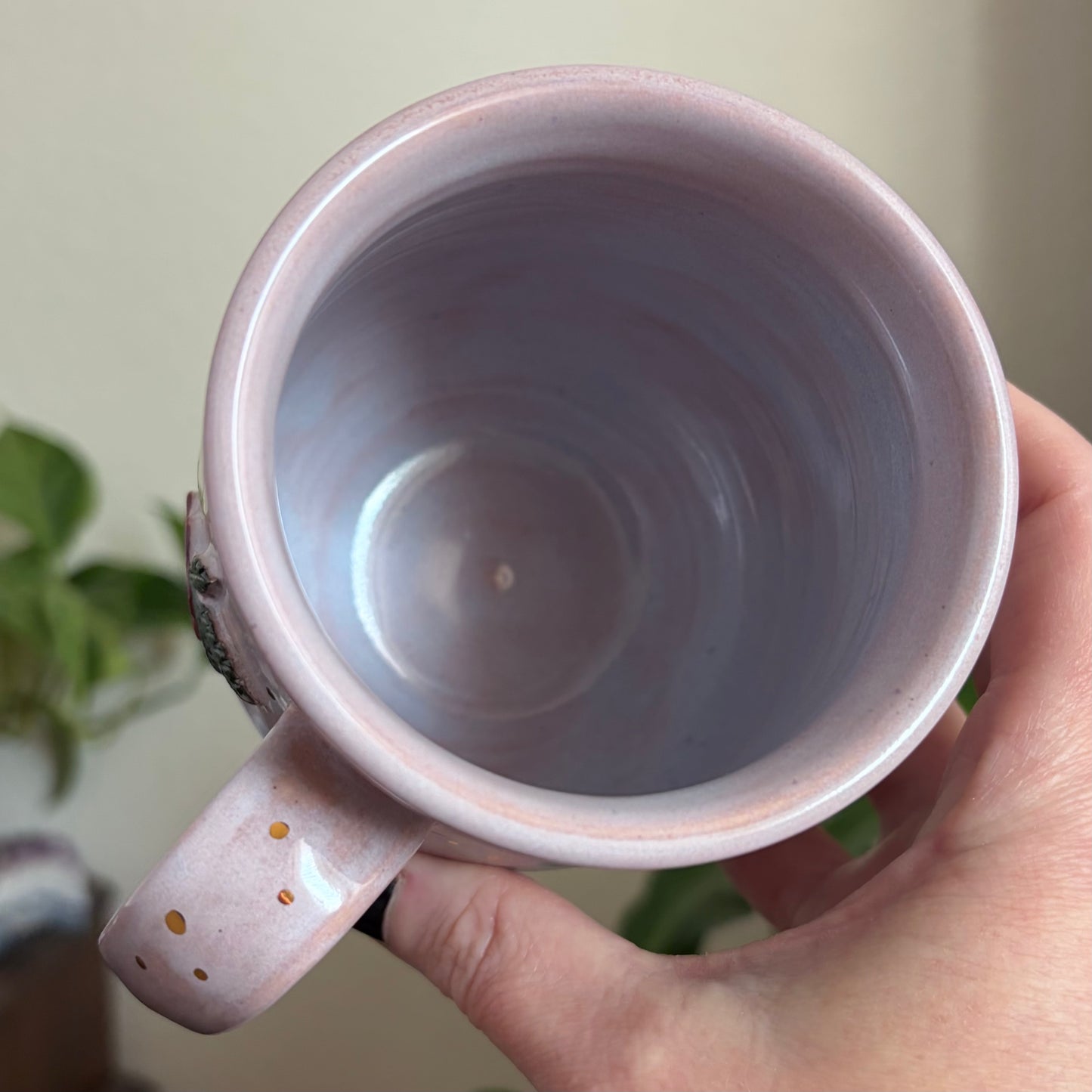 Bee + Peonies Cauldron Mug • Lavender Haze Glaze • 15 fl oz