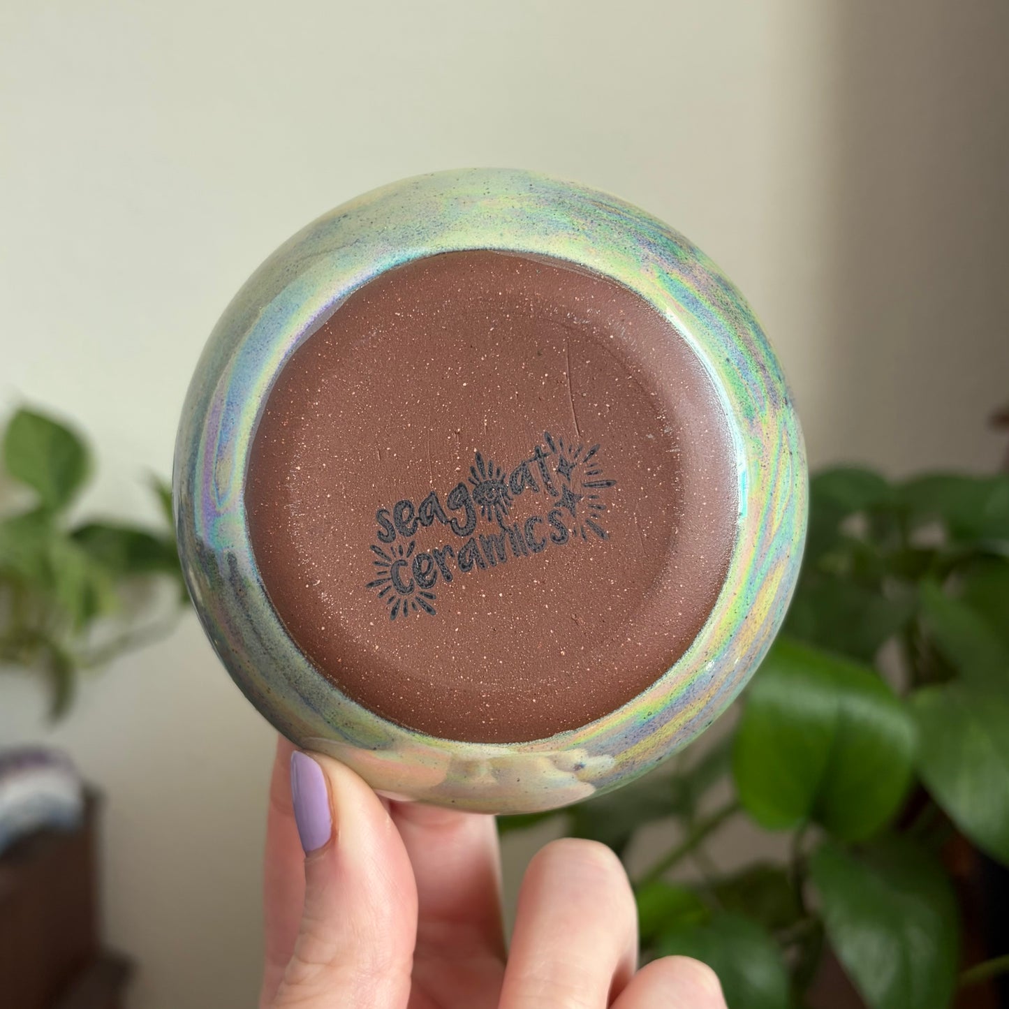 Crescent Moon Small Bowl • Aura Meadow Glaze