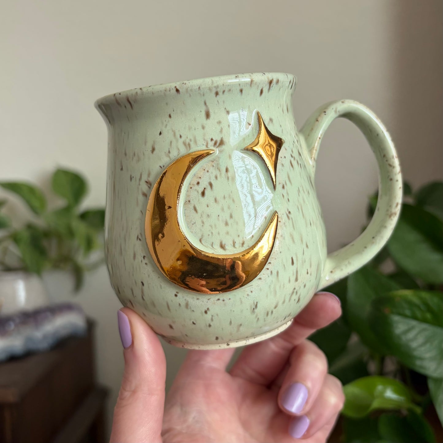 Moon + Star Mug • Meadow Glaze • 13 fl oz
