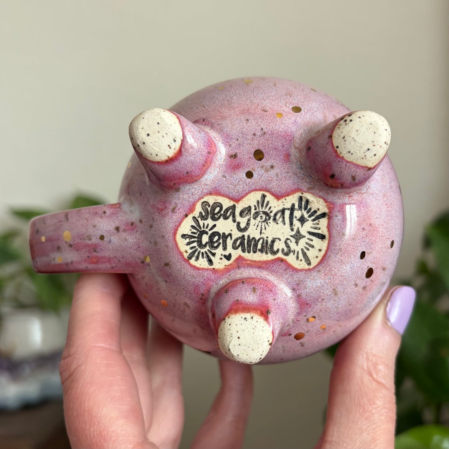 Moon Phase Cauldron Mug • Electric Cosmos Glaze • 11 fl oz