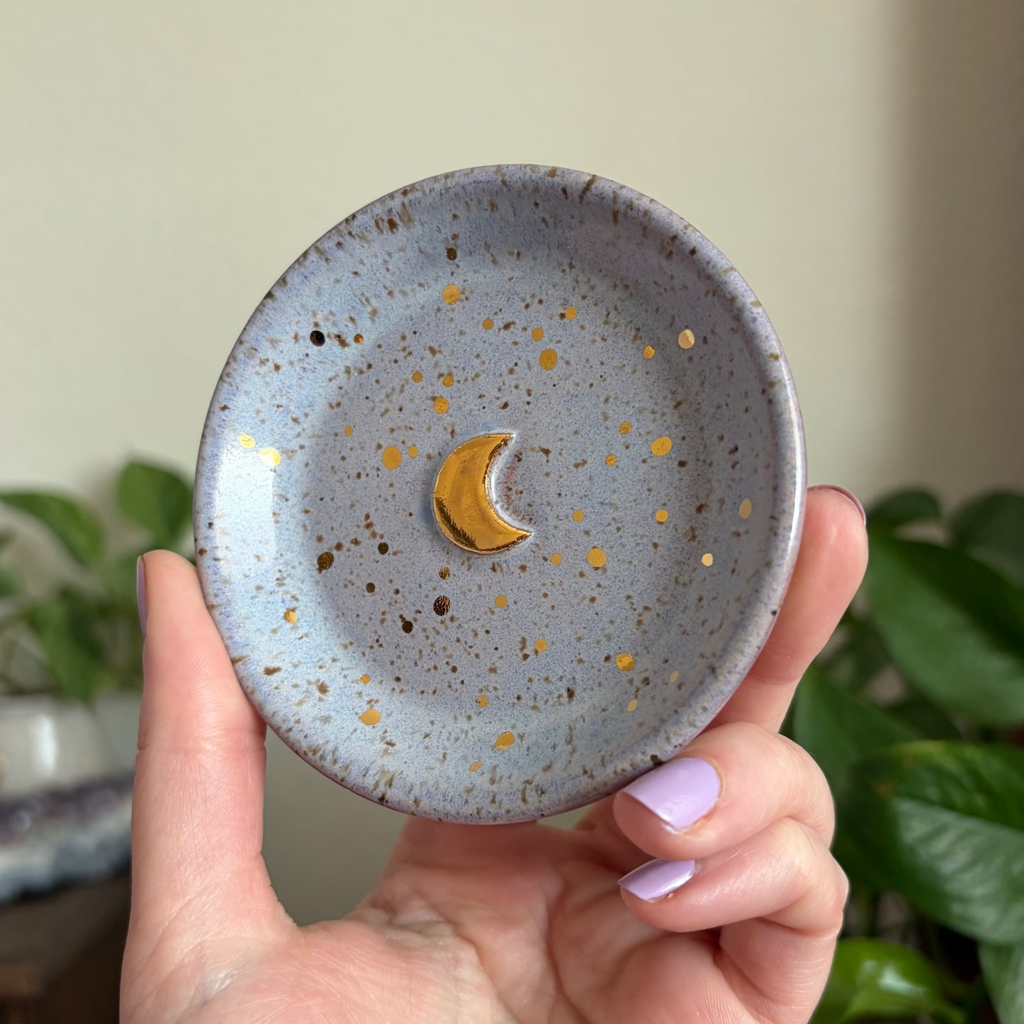 Crescent Moon Ring Bowl • Lavender Haze Glaze