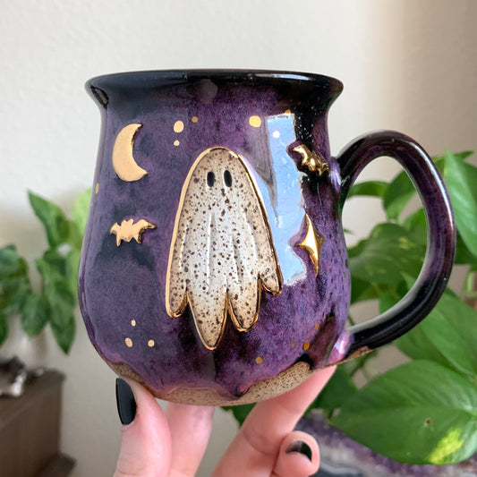 PRE-ORDER • Batty Ghost Mug • CHOOSE YOUR GLAZE *READ FULL DETAILS*