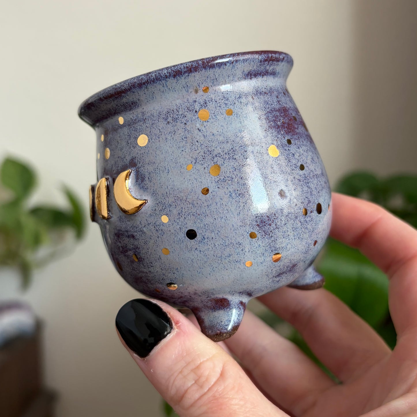 Moon Phase Mini Ritual Cauldron • Déjà Vu Glaze