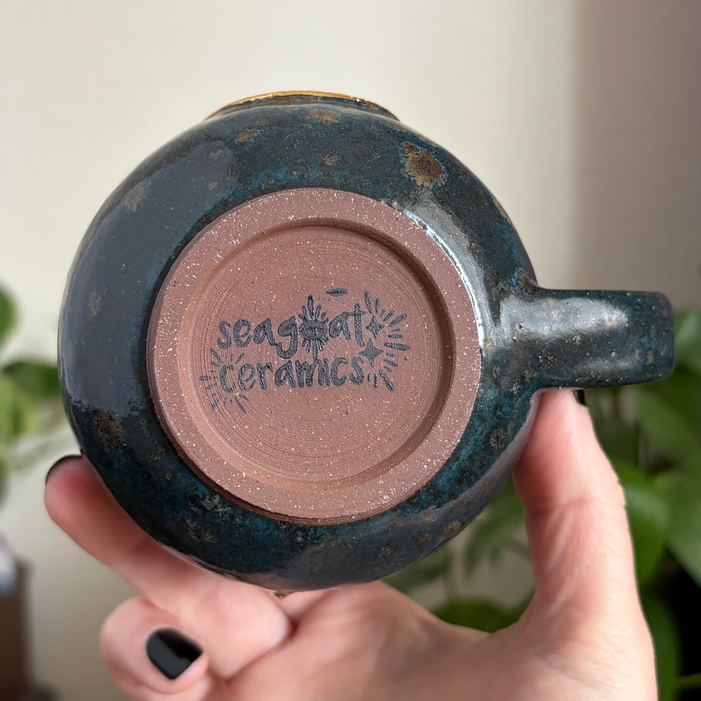 Moon + Stars Double Sided Mug • Shipwreck Glaze • 12 fl oz
