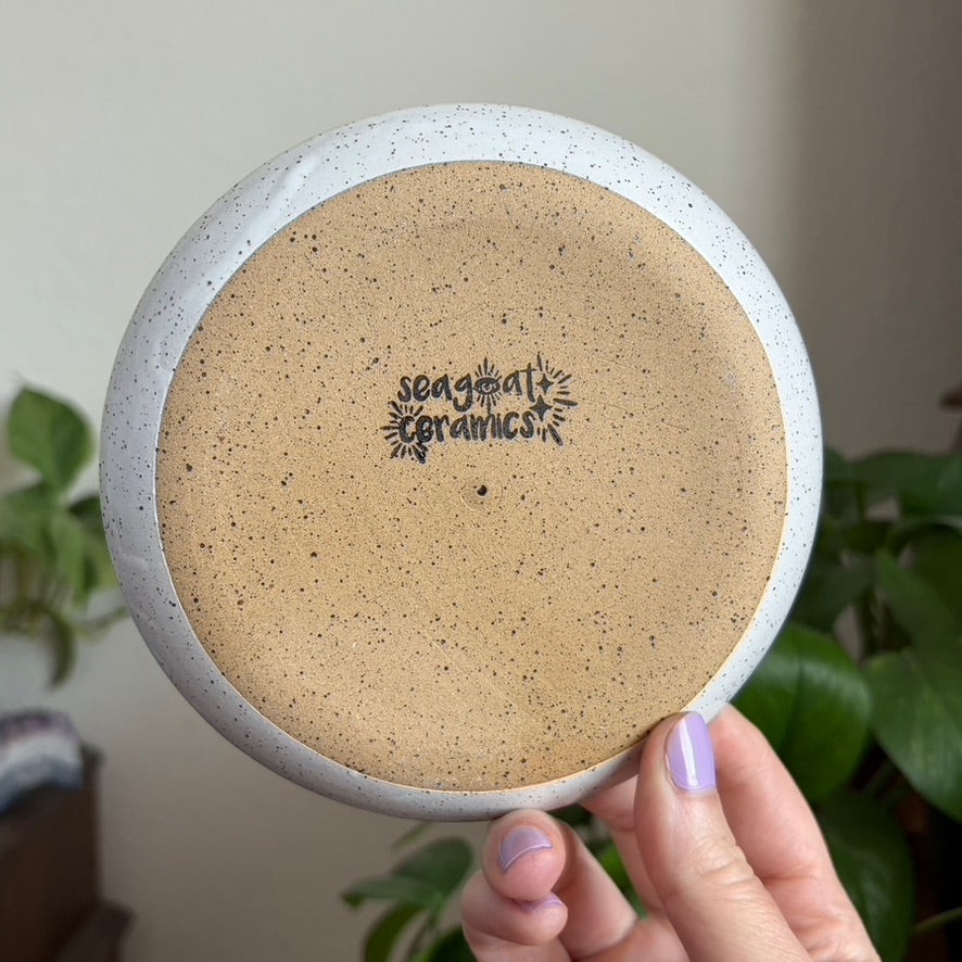 Celestial Hare Incense Holder • Snow Glaze