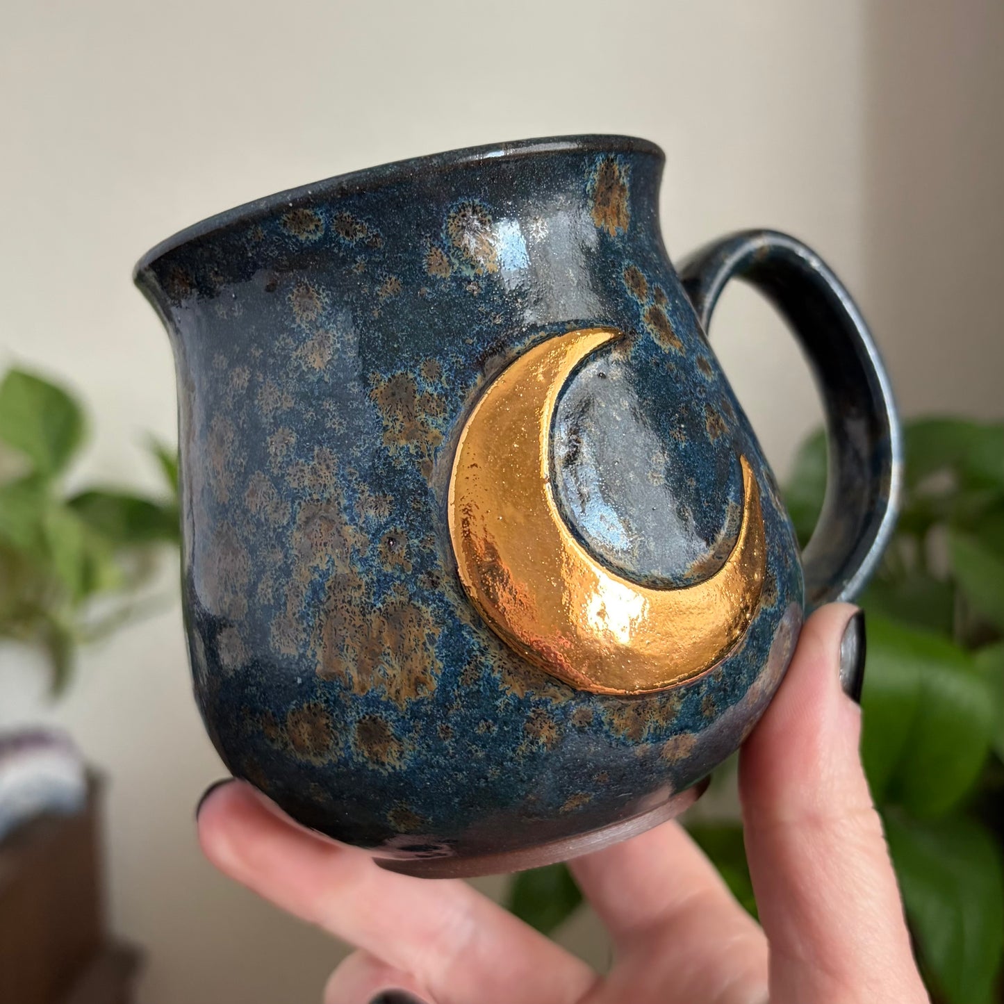 Moon + Stars Double Sided Mug • Shipwreck Glaze • 12 fl oz