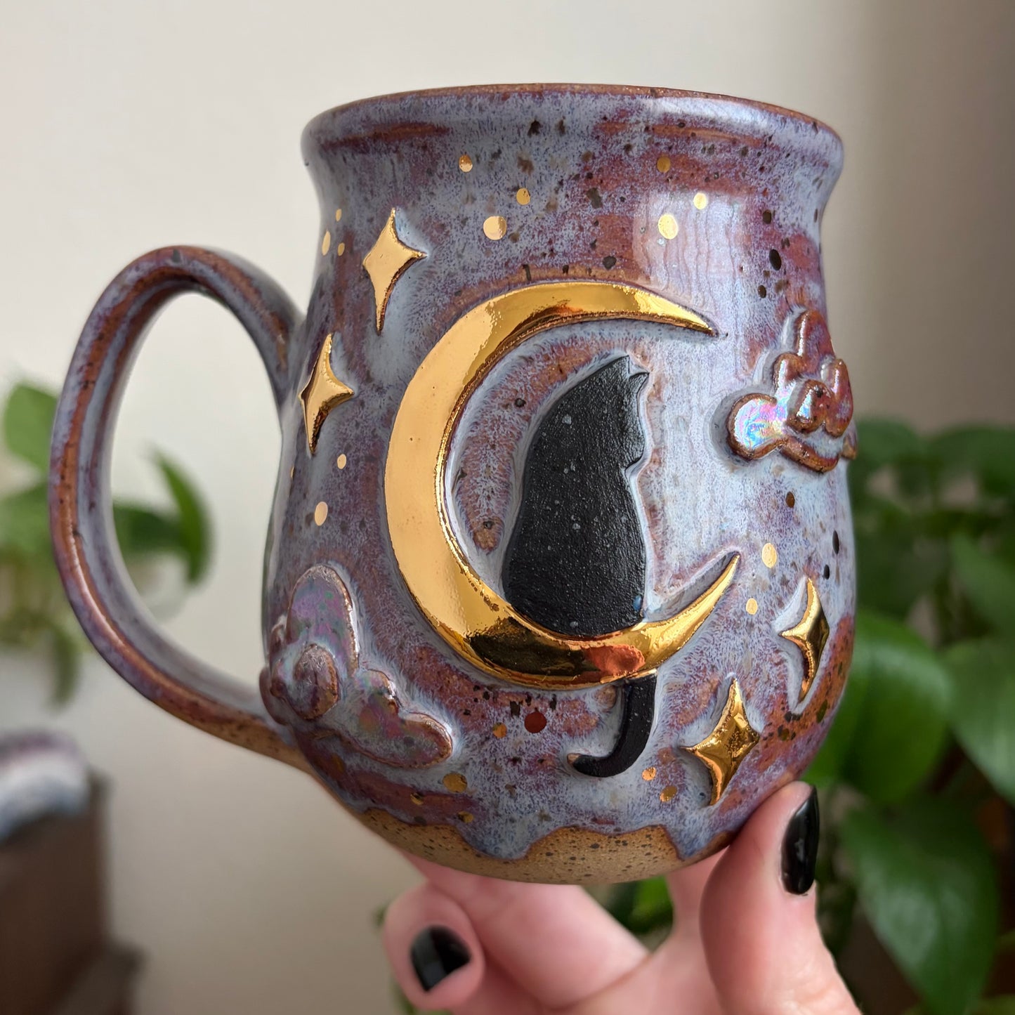 Celestial Cat Mug • Drippy Déjà Vu Glaze • 14 fl oz