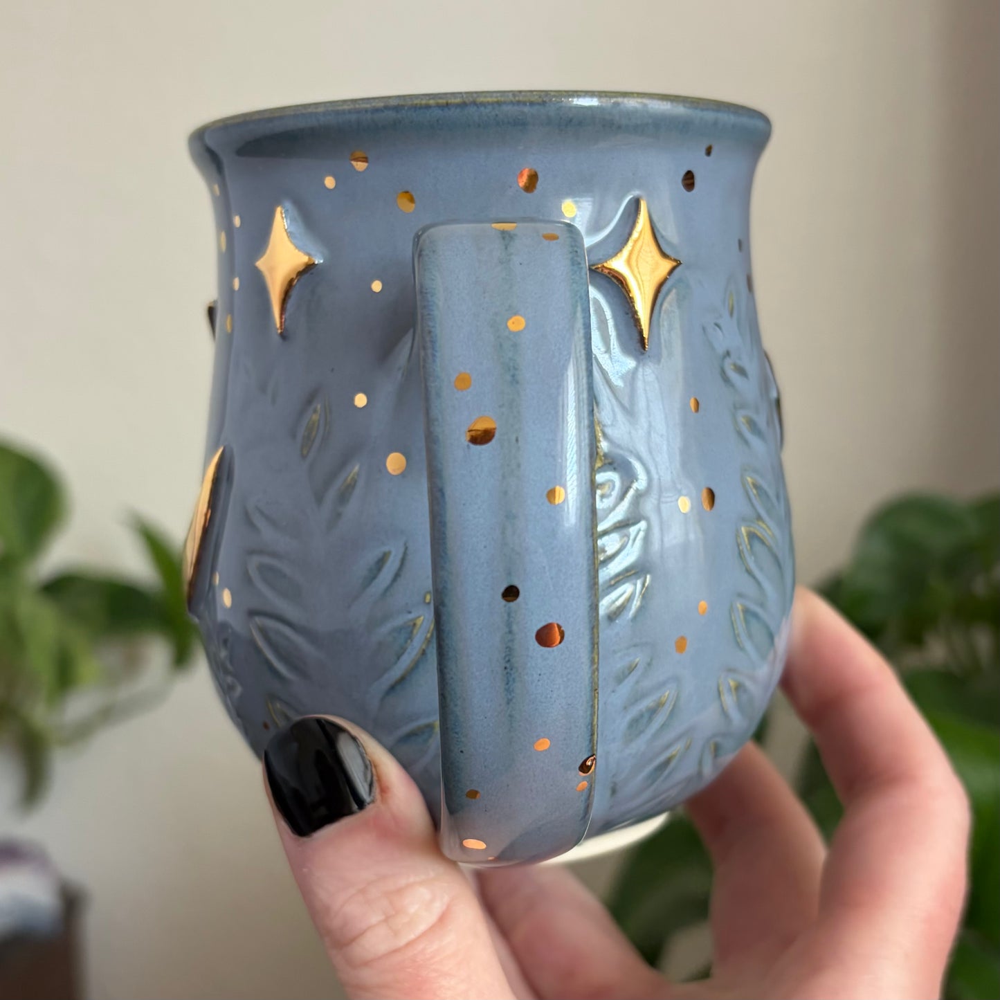 Moonlit Fern Mug • Blue Glaze • 15 fl oz