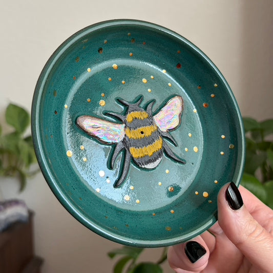 Bee Incense Holder • Emerald Glaze