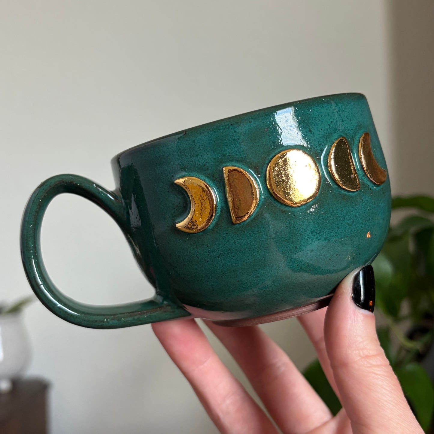 Moon Phase Mug • Emerald Glaze • 9 fl oz