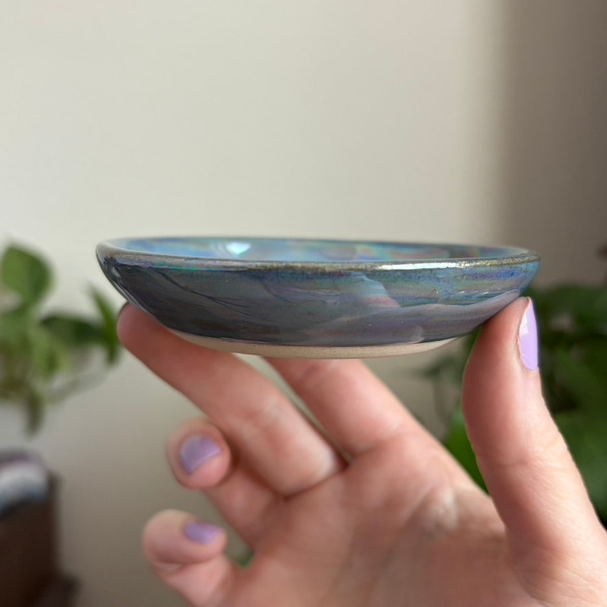 Crescent Moon Small Bowl • Aura Blue Glaze