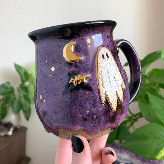 PRE-ORDER • Batty Ghost Mug • CHOOSE YOUR GLAZE *READ FULL DETAILS*