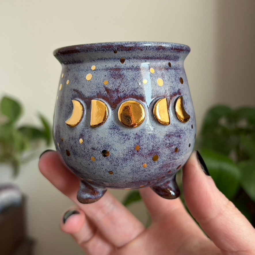 Moon Phase Mini Ritual Cauldron • Déjà Vu Glaze